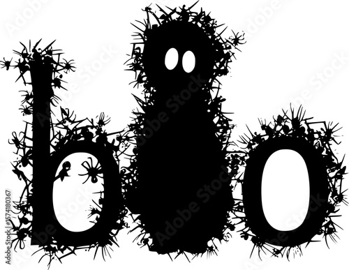 Boo Text Typography for Halloween Vector Design