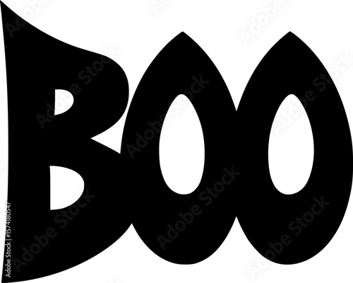 Boo Text Typography for Halloween Vector Design