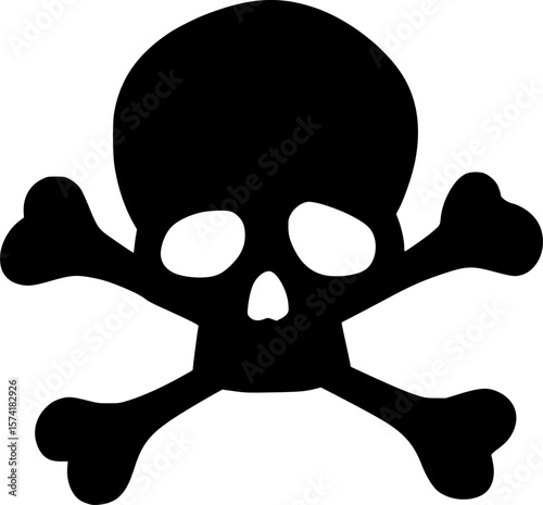 Skull with Crossbones Halloween Vector Art