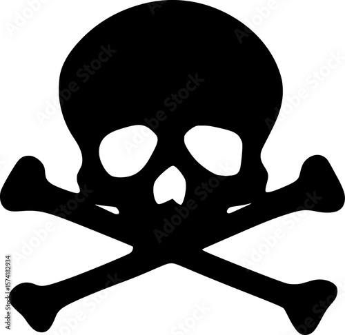Skull with Crossbones Halloween Vector Art