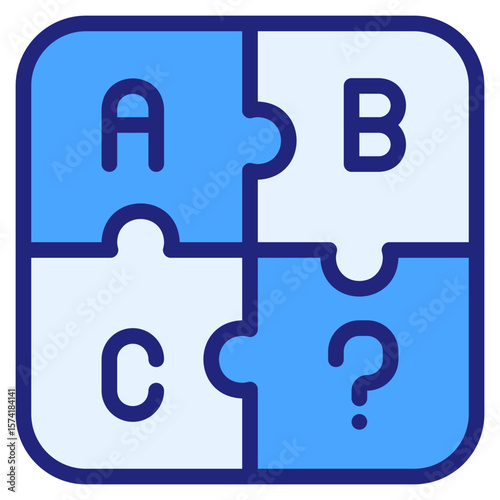 puzzle blue style icon