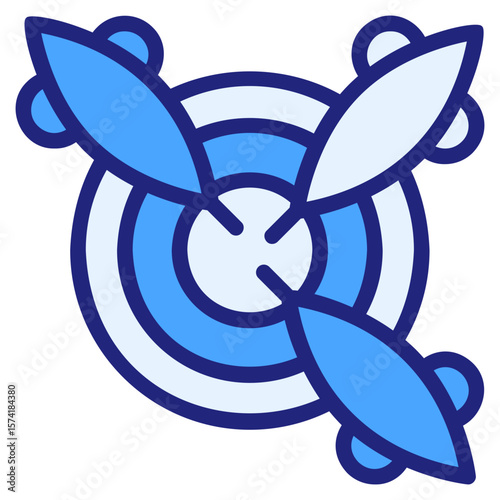 dart game blue style icon