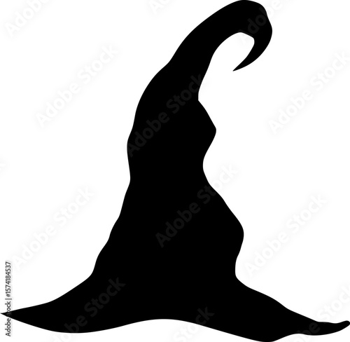 Black Witch Hat Halloween Costume Vector Clipart