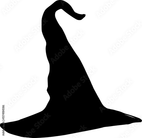Black Witch Hat Halloween Costume Vector Clipart