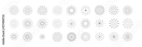 Sparkler Elements Collection Rays, Circles, Burst, Star, Heart, Shapes