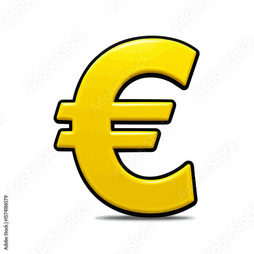 gold euro sign on yellow color