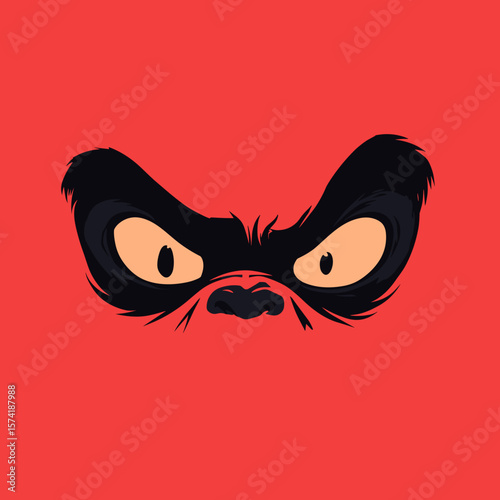 Funny Monster Eyes Vector Logo, Illustration