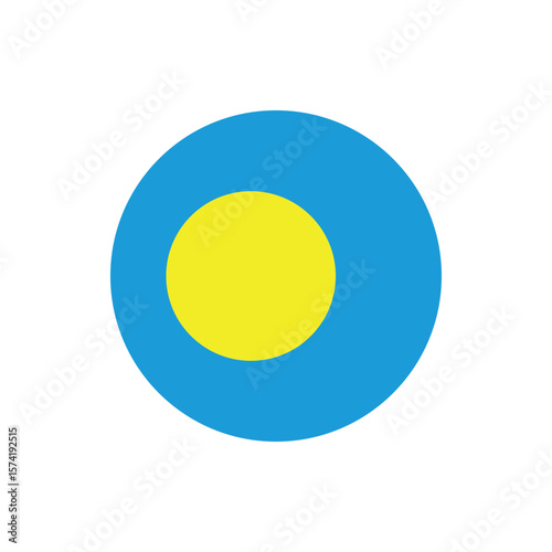 Palau Flag Button. Round Palau flag icon. Palau flag badge Vector for independence day celebration Png on transparent background..eps