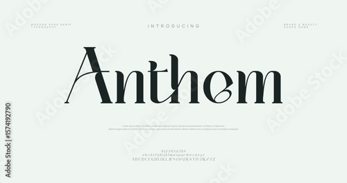 Anthem minimal modern logo alphabet fonts. Typography minimalist urban sana serif digital fashion future creative logos fonts. vector illustration
