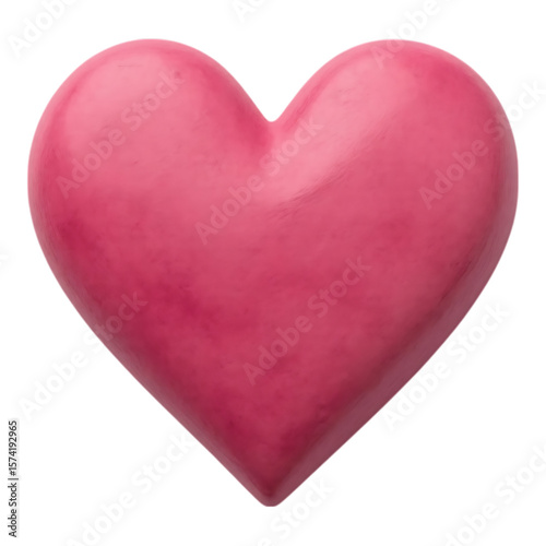 Pink Heart on Transparent Background