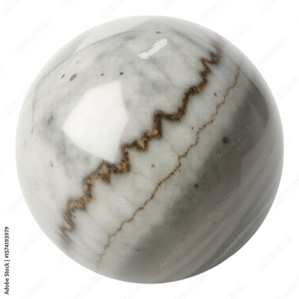 Marble Ball with Brown Veins Marble Ball with Brown Veins