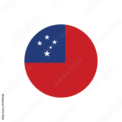 Free Download Samoa Flag Button. Round Samoa flag icon. Samoa flag badge Vector for independence day celebration Png on transparent background..eps - GFXLoad