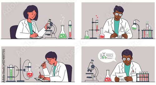 Diverse Scientists Conducting Experiments and Research in a Laboratory Setting
