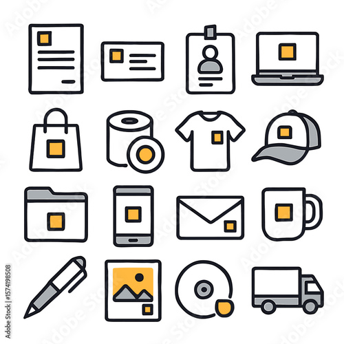 Simple Vector Icons Representing Everyday Objects