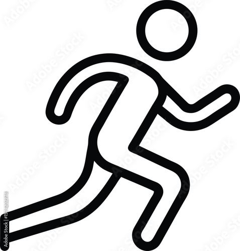 Relay Race Icon on Black and White Vector Backgrounds