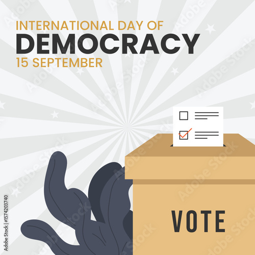 International Day of Democracy On September 15. Vector.