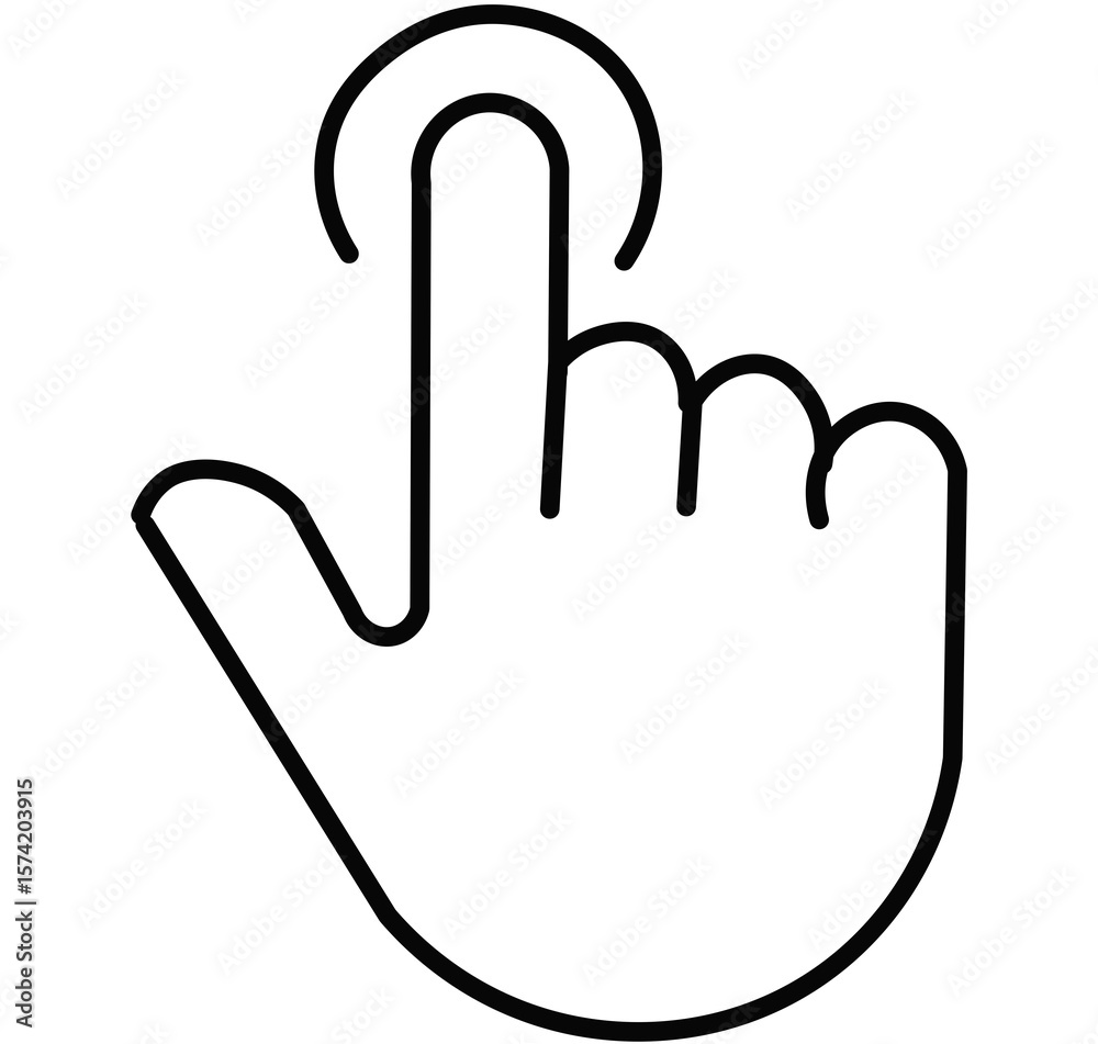 Obraz premium hand push button icon on white background