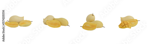 nam dok mai mango set isolated on transparent background.