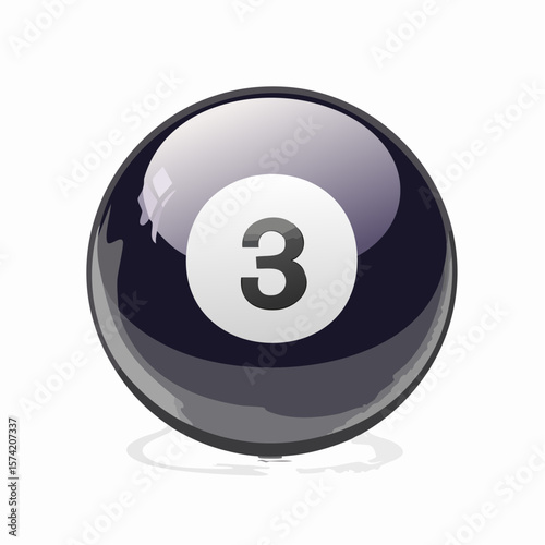 The three black ball design offers a striking visual element for gaming themes, sports brands and a variety of creative projects.