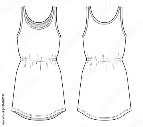 Womens vest dress sleeveless short tank dress