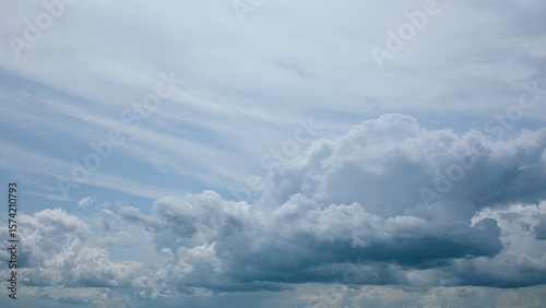 A Serene, Cloudy Sky Displaying Soft Blue Hues in a Picturesque Landscape Setting