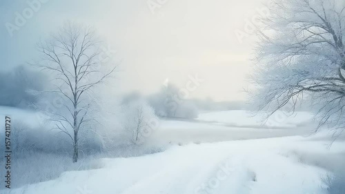 Wallpaper Mural snow covered trees in the fog Torontodigital.ca