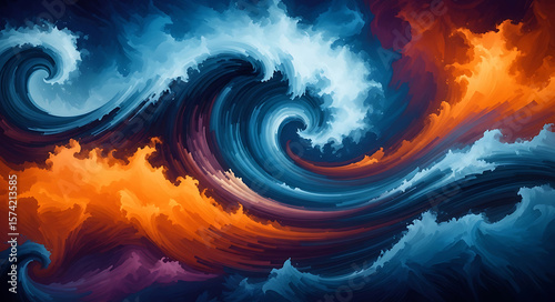 abstract blue background with waves