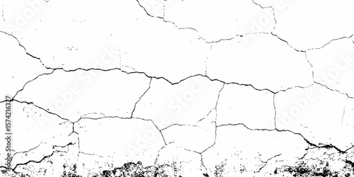 white textured wall with cracks and brick foundation, creating a distressed and some dark spots, textured appearance. it looks aged