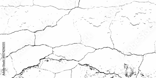 white textured wall with cracks and brick foundation, creating a distressed and some dark spots, textured appearance. it looks aged