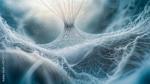Abstract Microbial Landscape – Dreamy Organic Network with Frosted Details and Surreal Microscopic Structures

