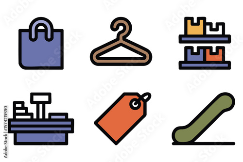 Retail Icon Set: Shopping, Packaging, and More!