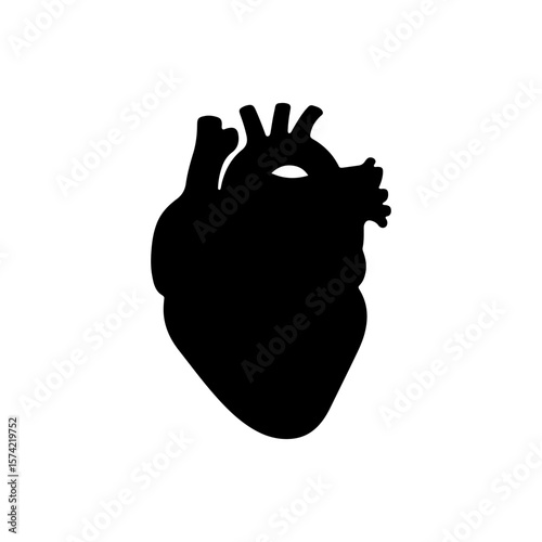Human heart silhouette vector flat illustration design. 