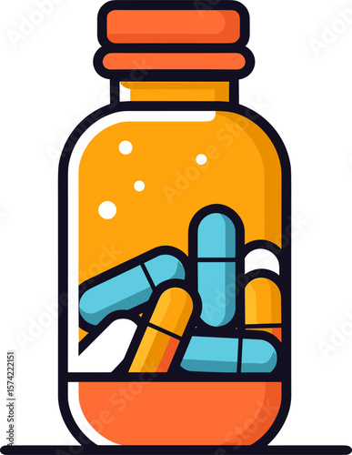 Pills in Bottle: Medical Treatment for Health and Wellness