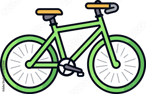 Green Bicycle Illustration for Sport and Healthy Lifestyle