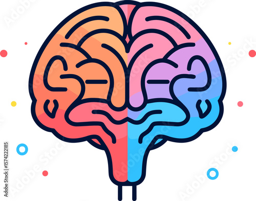Colorful Brain Illustration: A Symphony of Intellect and Imagination