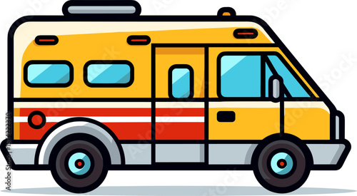 Cartoon Van Illustration: Travel & Transportation Icon