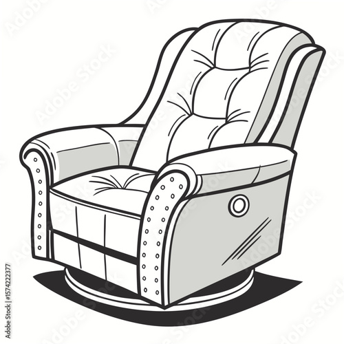 Tufted Armchair With Swivel Base furniture upholstered
