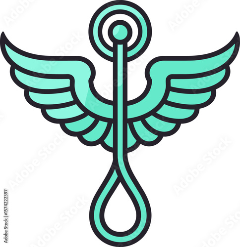 Elegant Caduceus Symbol for Healthcare and Medical Services