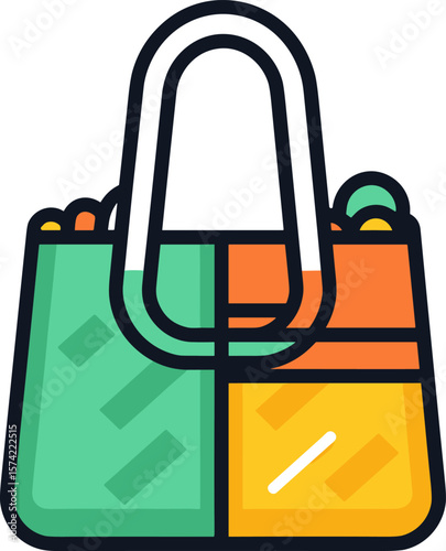 Colorful Tote Bag Illustration for Eco-Friendly Shopping and Lifestyle