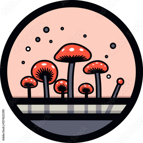 Whimsical Mushroom Cluster: A Botanical Fantasy