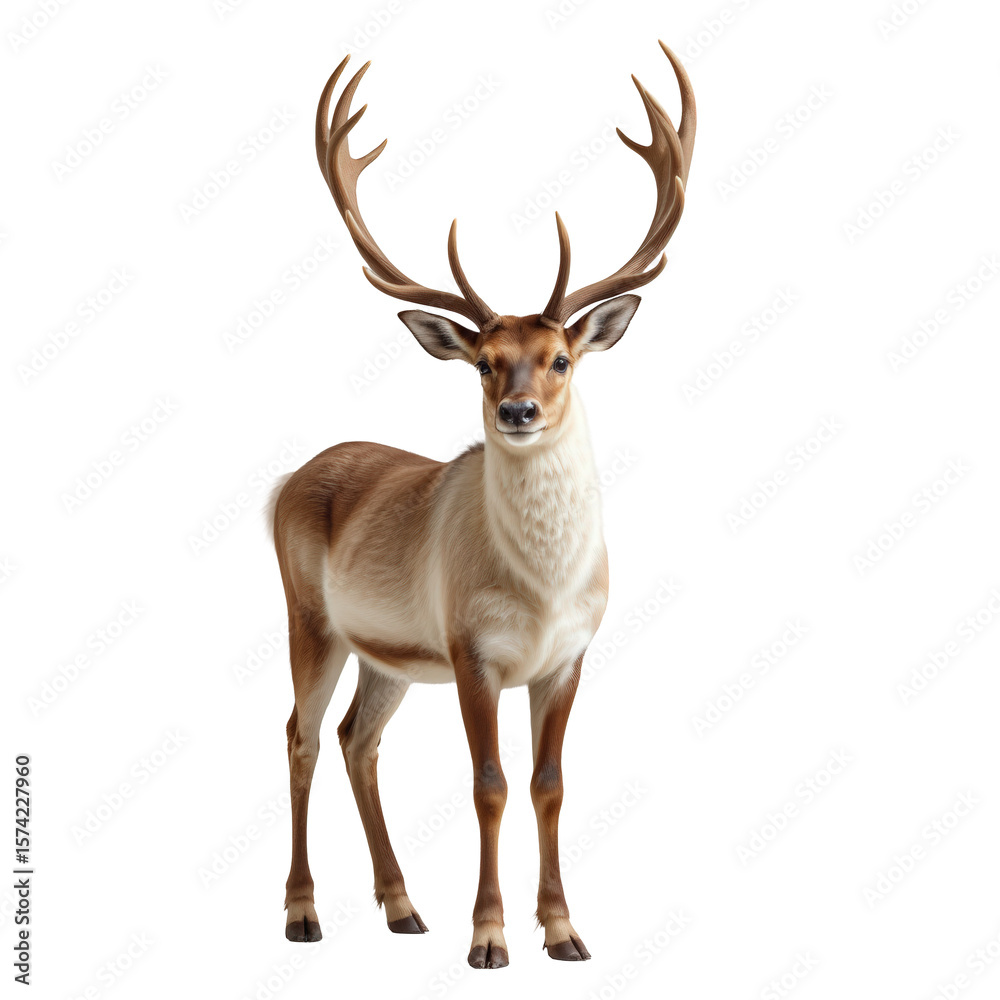 Obraz premium Majestic Deer with Impressive Antlers Standing Proudly in a Natural Setting