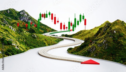 Investment Growth Path Through Mountains