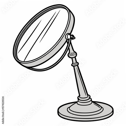 Antique vanity mirror with stand reflection