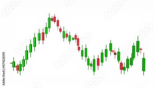 Colorful Candlestick Chart Showing Market Trend