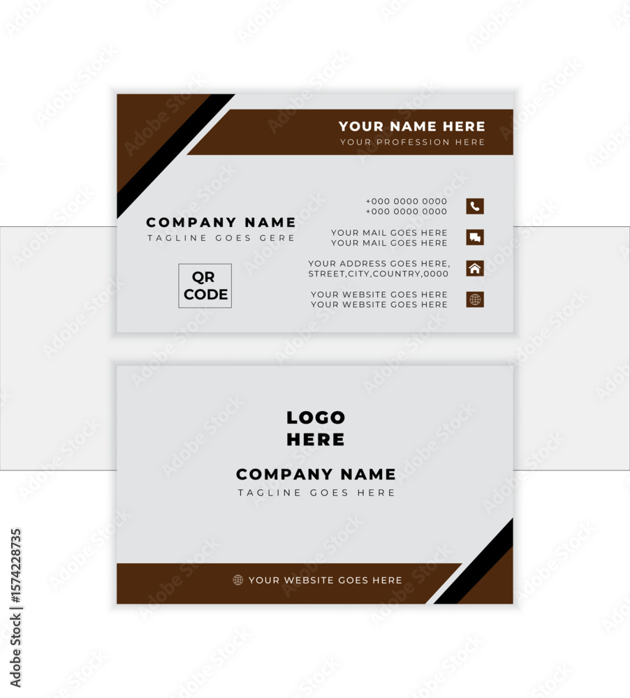 Naklejka premium modern & creative Business card design template. Clean professional business card template. Modern concept with luxury decoration art. logo and Qr code. Vector illustration print template.