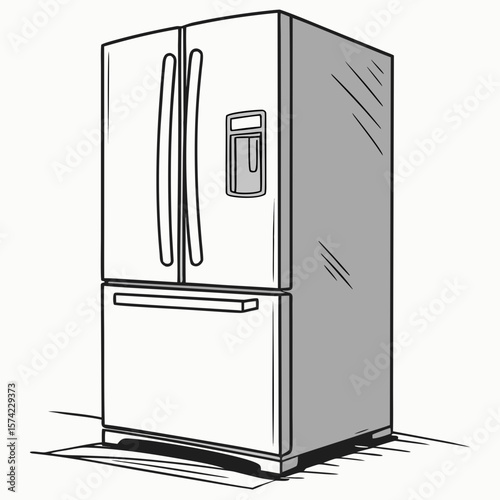 Modern refrigerator with dispenser appliance kitchen