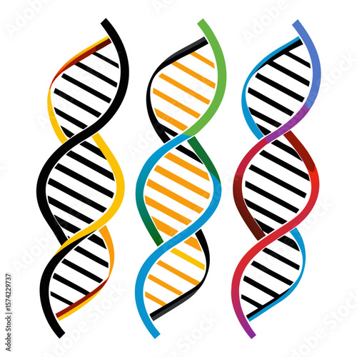 Abstract D N A Strands In Multiple Colors helix biology