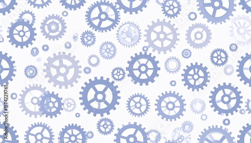 Abstract Pattern Of Gears On White Background