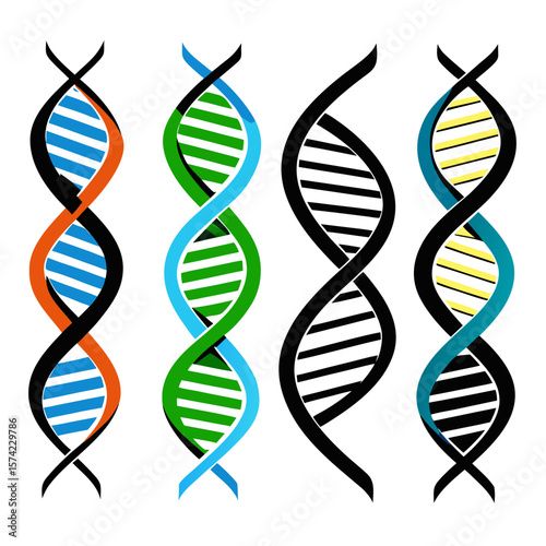 Abstract D N A Strands In Multiple Colors helix double helix