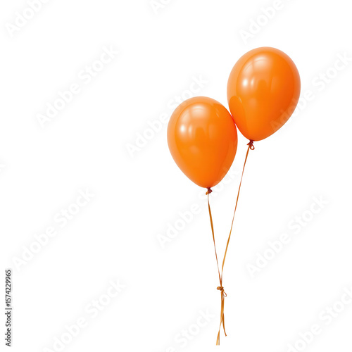 Wallpaper Mural Two Vibrant Orange Balloons Floating Elegantly Against a Transparent Background for Celebratory Themes Torontodigital.ca
